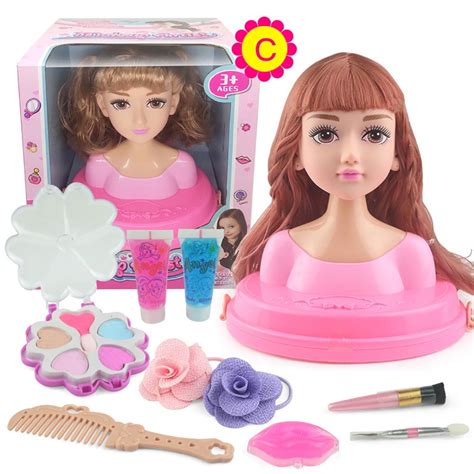 doll head hair makeup